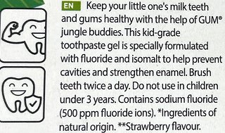 Gum Kids Toothpaste Strawberry Flavour 3+ Years 50ml