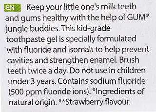 Gum Kids Toothpaste Strawberry Flavour 2-6 Years 50ml