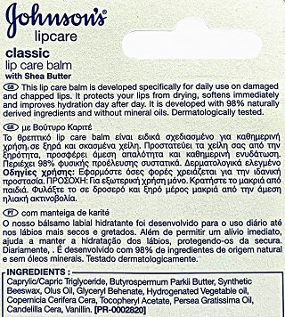 Johnson's Lip Care Classic Shea Butter Lip Balm 4.9g