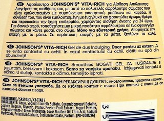 Johnsons Vita Rich Smoothies Yoghurt Peach Coconut Body Wash 750ml