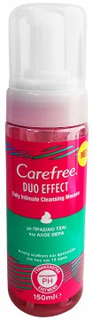 Carefree Duo Effect Daily Intimate Cleansing Mousse With Green Tea & Aloe 150ml