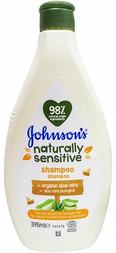 Johnsons Naturally Sensitive Σαμπουάν Με Βιολογική Αλόη Βέρα 395ml