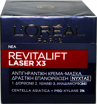 Loreal Revitalift Laser x 3 Αντιγηραντική Κρέμα-Μάσκα Νύχτας 50ml