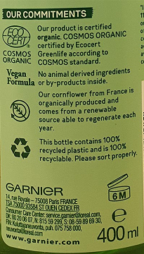 Garnier Bio Soothing Cornflower Micellar Water Για Όλους Τους Τύπους Επιδερμίδας 400ml