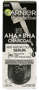 Garnier Pure Active Aha + Bha Charcoal Anti Imperfection Serum 30ml