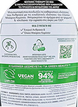 Garnier Botanic Balancing Shampoo Magnetic Charcoal & Black Seed Oil 400ml