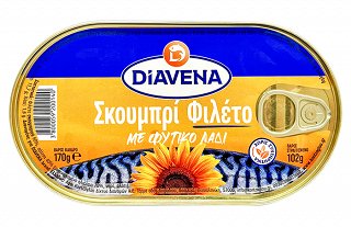 Diavena Σκουμπρί Φιλέτο Με Φυτικό Λάδι 170g
