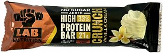 Lab Nutrition High Protein Bar Crunch Vanilla Cream With Collagen No Added Sugar 65g
