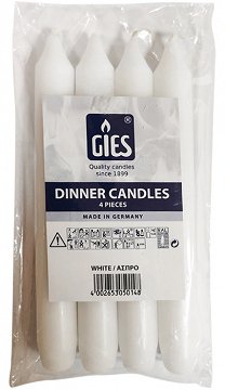 Gies Κεριά Άσπρο 4Τεμ