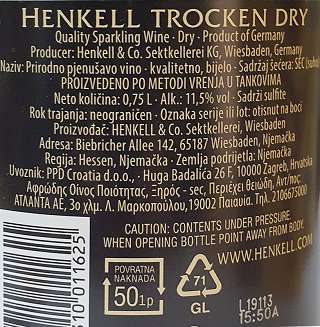 Henkell Trocken Dry Sec 700ml