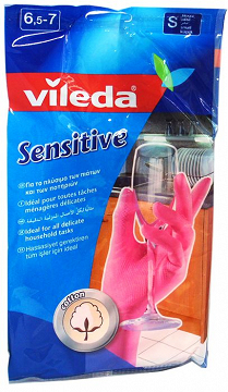 Vileda Sensitive Rubber Gloves For Household Tasks Small 1Pc