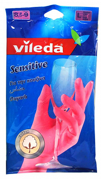 Vileda Sensitive Γάντια Πλύσιμο Πιάτων Μεγάλο 1Τεμ