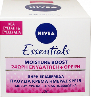 Nivea Essentials Moisture Boost Day Cream Spf 15 Dry Skin 50ml