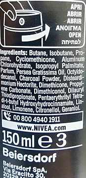 Nivea Men Deep Black Carbon Deodorant Spray 150ml