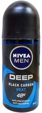 Nivea Men Deodorant Deep Black Carbon Beat Roll On 50ml