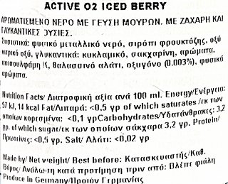 Two O2 Active Νερό Iced Berry 500ml
