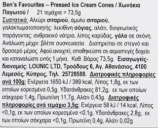 Ben's Favourites Ice Cream Cones 21Pcs