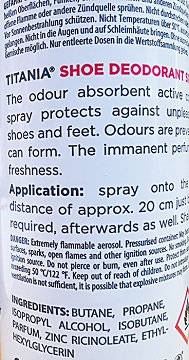 Titania Foot Care Shoe Deodorant Spray 200ml