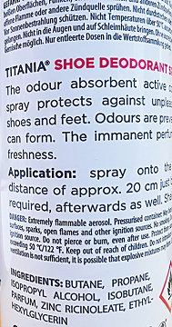 Titania Foot Care Αποσμητικό Σπρέι Παπουτσιών 200ml