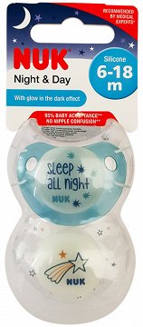 Nuk Night & Day Πιπίλα 6-18 M 2Τεμ