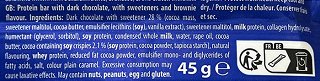Corny Protein Soft Bar Dark Chocolate Brownie No Added Sugar 45g