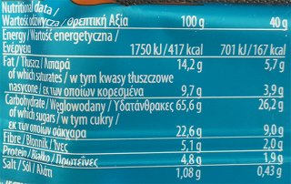 Corny Big Chocolate Salted Caramel Cereal Bar 40g