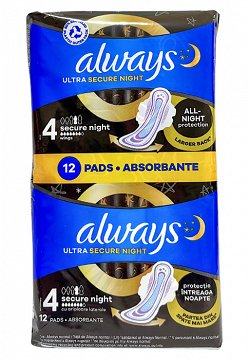 Always Ultra Secure Night With Wings 12Pcs