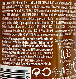 Le Coq Non Alcoholic Cuba Libre 330ml