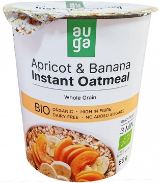 Auga Bio Organic Instant Oatmeal Whole Grain With Apricot & Banana 60g