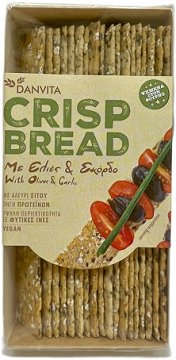 Danvita Crisp Bread Με Ελιές & Σκόρδο Ψημένα Στο Φούρνο 130g