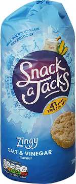 Snack A Jacks Ρυζογκοφρέτες Mε Αλάτι Ξύδι 126g