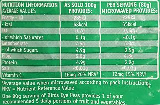 Birds Eye Garden Peas 375g