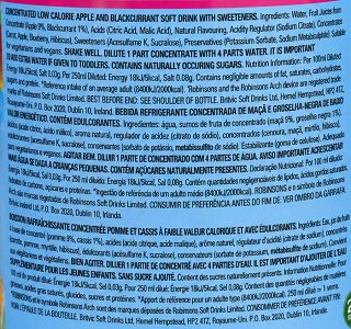 Robinsons Apple& Blackcurrant Squash With Sweeteners 1L