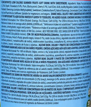 Robinsons Σιρόπι Καλοκαιρινά Φρούτα Με Γλυκαντικά 1L