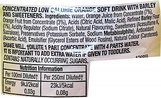 Robinsons Orange & Barley Squash No Added Sugar With Sweeteners 1L