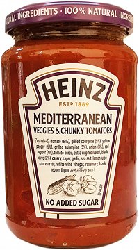Heinz Σάλτσα Ντομάτας Με Μεσογειακά Λαχανικά 350g