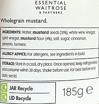 Essential Waitrose Wholegrain Mustard 185g
