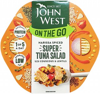 John West On The Go Harissa Spiced Super Tuna Salad With Couscous & Lentils 220g