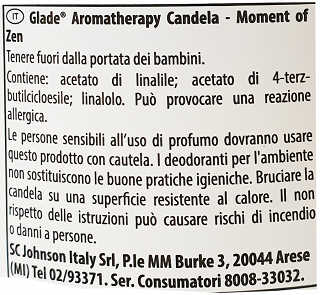 Glade Aromatherapy Moment Of Zen Candle 260g