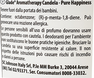 Glade Aromatherapy Pure Happiness Candle 260g