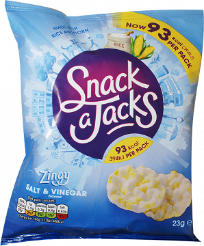 Snack A Jacks Ρυζογκοφρέτες Αλάτι Ξύδι 23g