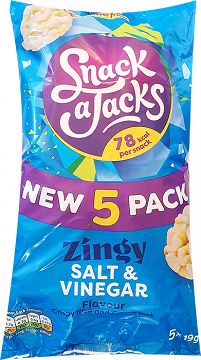 Snack A Jacks Ρυζογκοφρέτες Αλάτι Ξύδι 5x19g