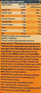 Sharwoods Σάλτσα Tikka Masala 30% Λιγότερα Λιπαρά 420g