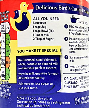 Birds Original Custard Powder 250g