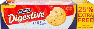 Mcvities Digestive Light 400g +25% Extra Free