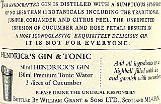 Hendrick's Distilled Gin 700ml
