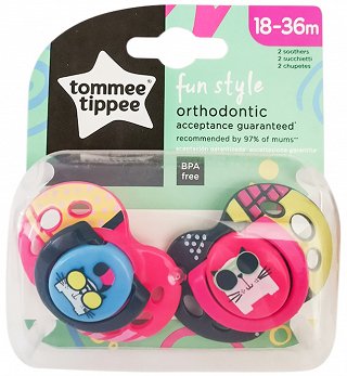 Tommee Tippee Fun Style Orthodontic Πιπίλα 18-36 M 2Τεμ