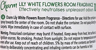 Charm Σπρέι Lily White Flowers Αρωματικό Χώρου 240ml