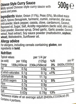 Morrisons Chisece Style Curry Sauce 500g