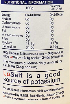 The Original Lo Salt 66% Less Sodium Salt 350g